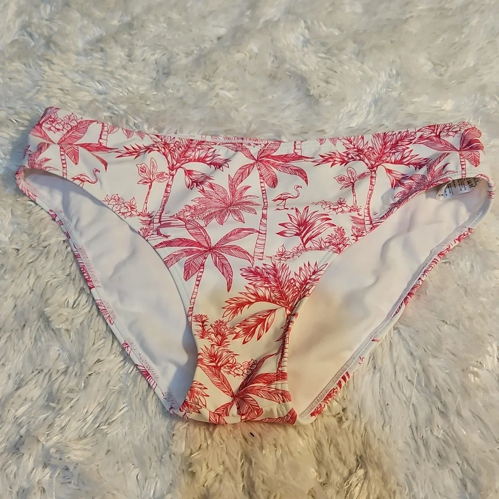 Janie and Jack Girls Swimsuit Size 18 White Pink Tropical Ruffle‎ Two Piece